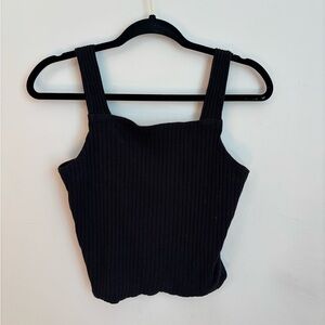 SO Black Ribbed Camisole Top
